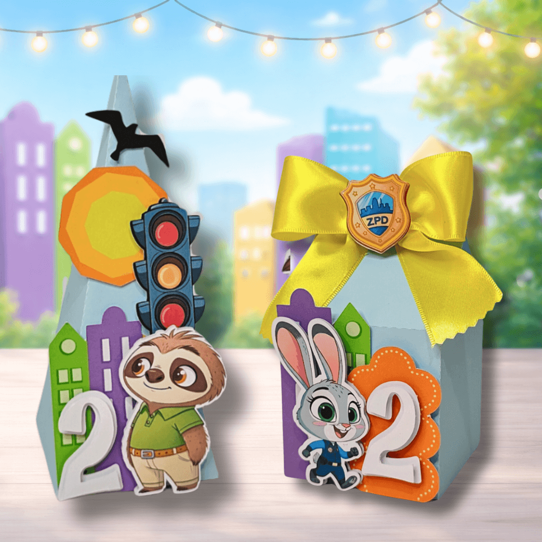 Zootopia 2 Printable Party Favor Boxes | 5 Ready-to-Print Templates | PDF & Silhouette Studio