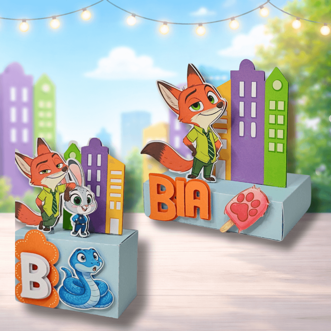 Zootopia 2 Printable Party Favor Boxes | 5 Ready-to-Print Templates | PDF & Silhouette Studio - Image 2