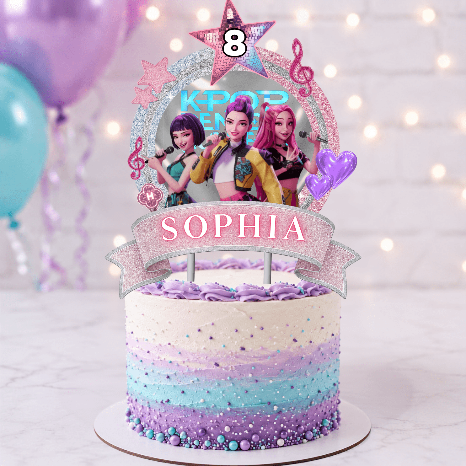 KPop Demon Hunters Editable Cake Toppers | Canva Template - Image 5