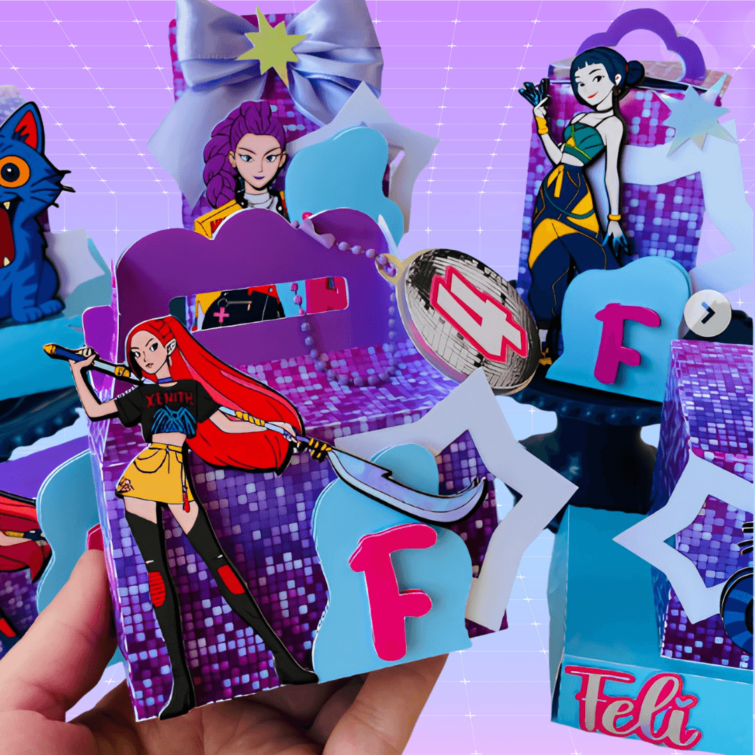 KPop Demon Hunters Party Favor Boxes | 5 Printable Candy Boxes | Birthday Party Favors