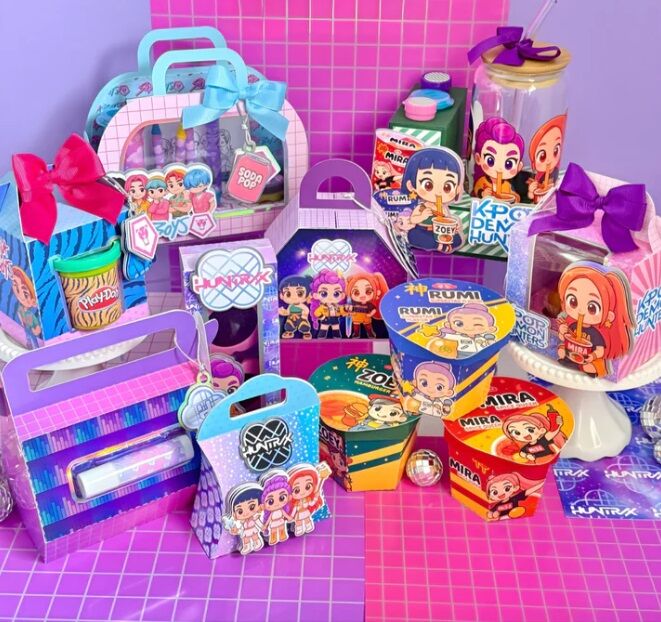 KPop Demon Hunters Party Favor Boxes | 8 Printable Boxes + Ramen Pack | Canva + PDF - Image 3