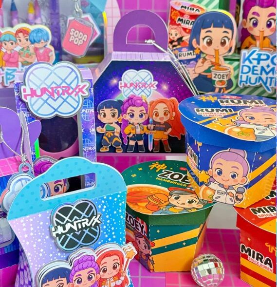 KPop Demon Hunters Party Favor Boxes | 8 Printable Boxes + Ramen Pack | Canva + PDF - Image 2