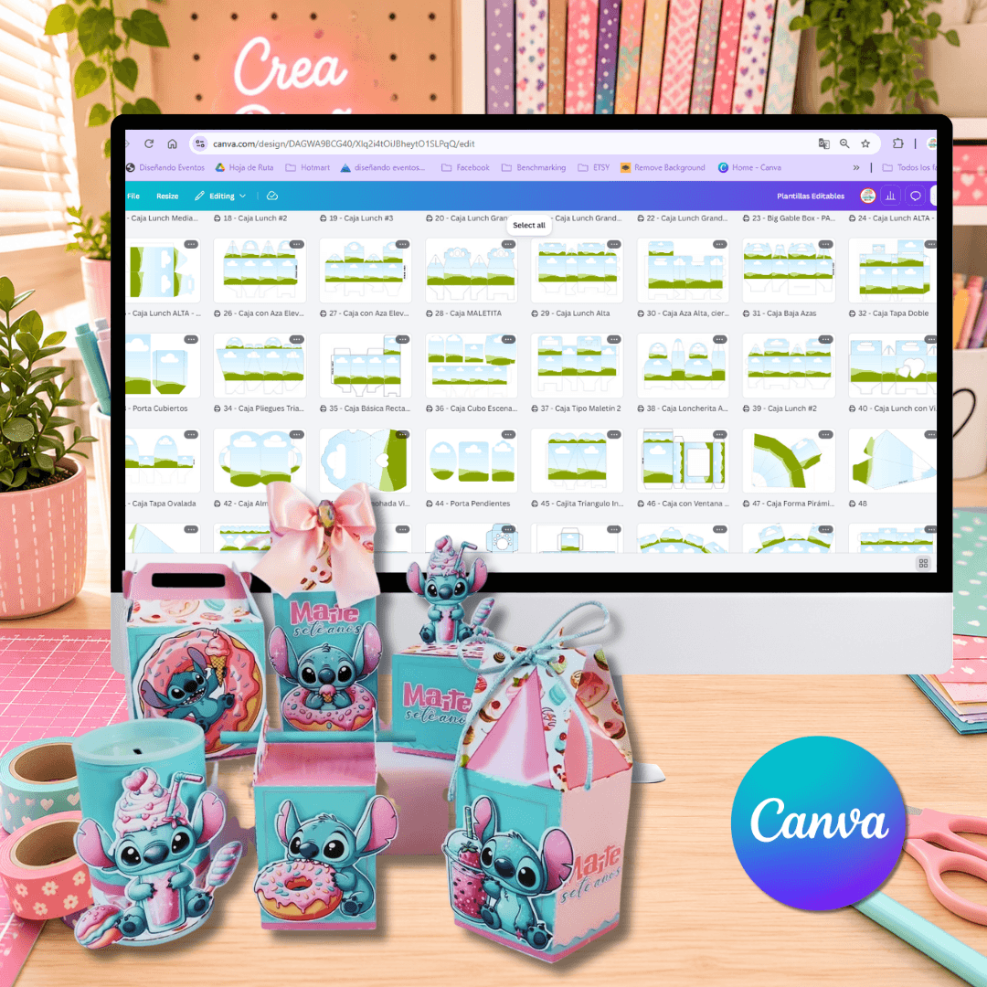 250+ Editable Canva Templates | Party Favor & Party Decoration Bundle