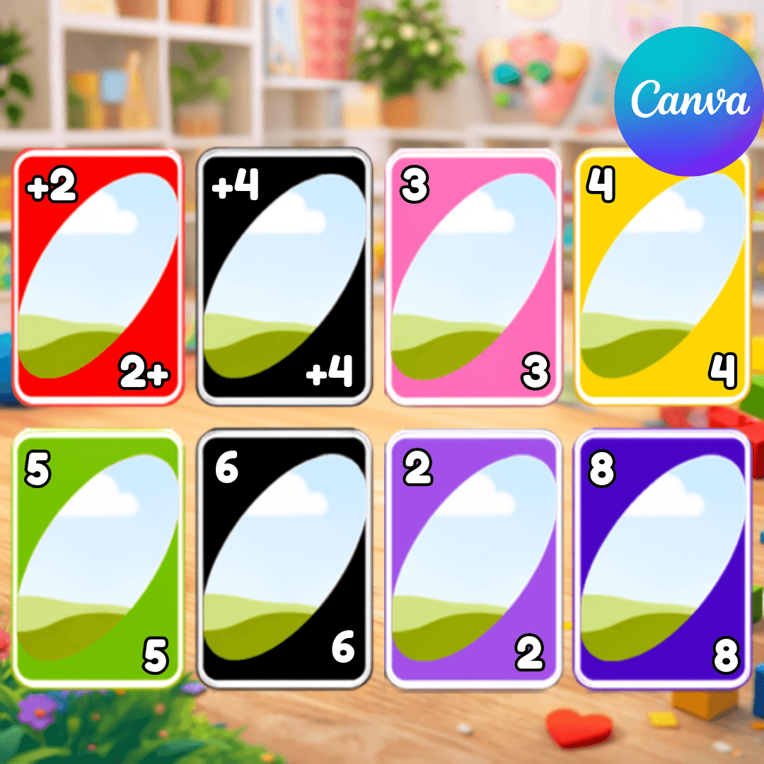 UNO Card Game Template | Editable Canva Printable Game + Box - Image 2