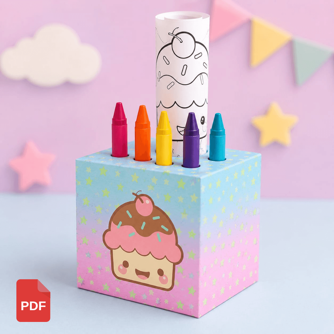 600+ Printable Crayon Holder Boxes | Cube Party Favors + PDF Bundle - Image 7