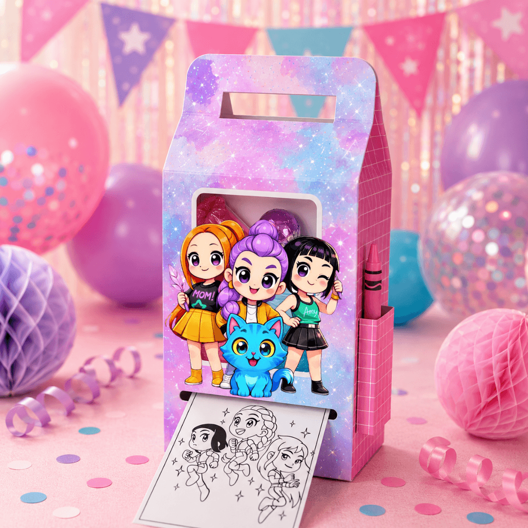 11 Plantillas de Cajas para Souvenirs 2 en 1 | Cajita para Dulces + Dibujos para Colorear | Canva - Imagen 2