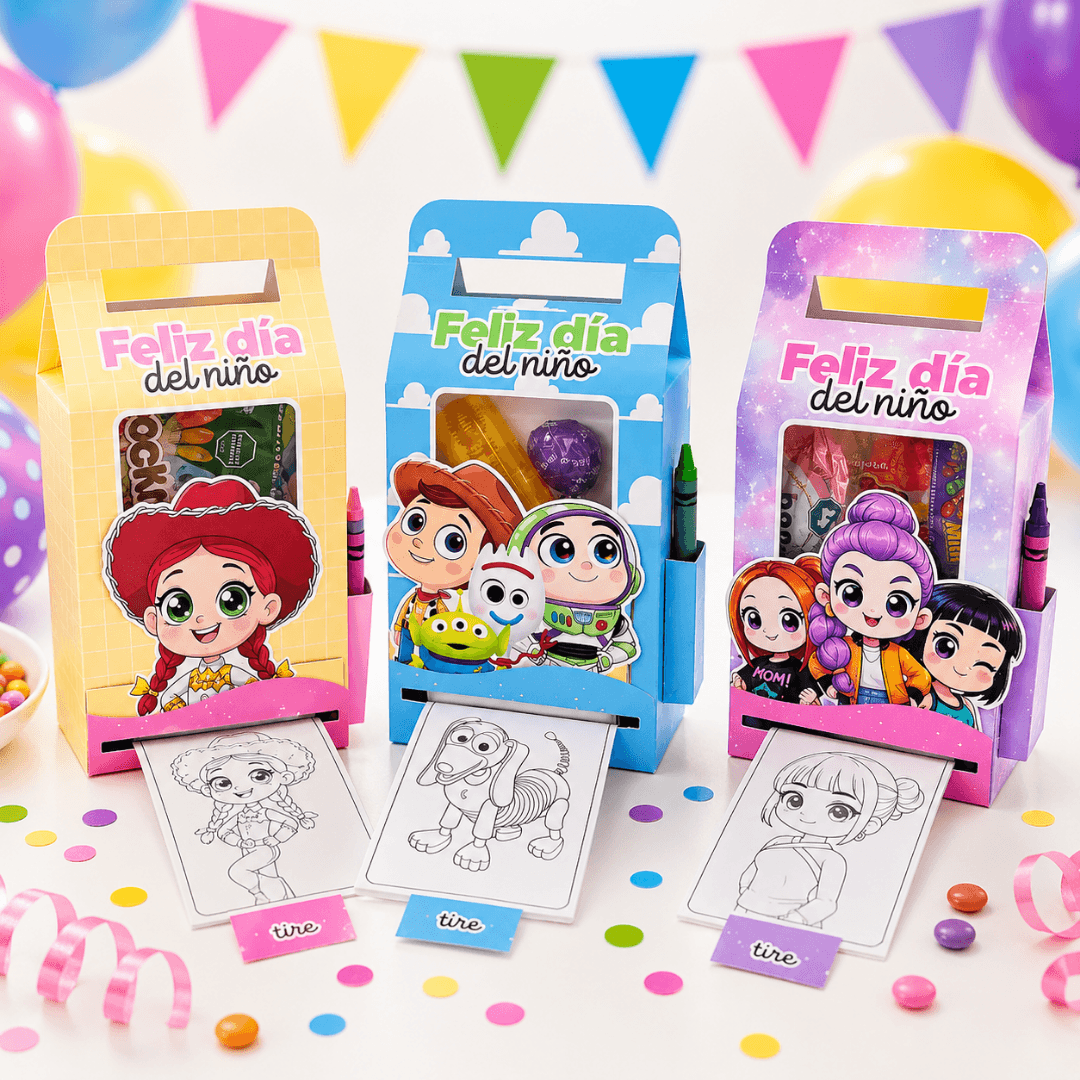 11 Plantillas de Cajas para Souvenirs 2 en 1 | Cajita para Dulces + Dibujos para Colorear | Canva - Imagen 6