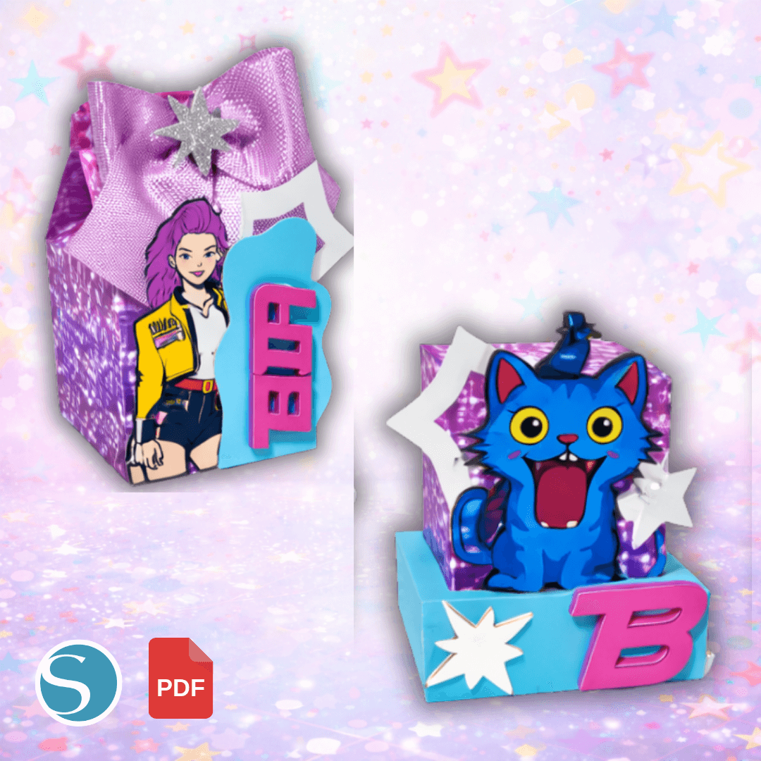 KPop Demon Hunters Party Favor Boxes | Printable Birthday Party Favors - Image 3